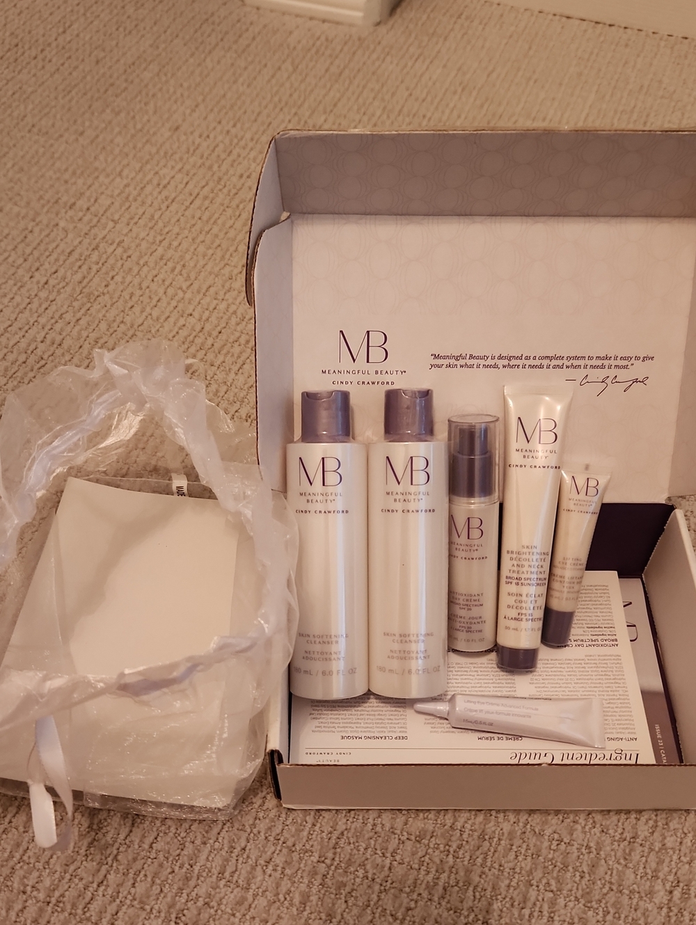 Meaningful Beauty Women Skincare Set - White and Purple Accents